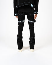 Load image into Gallery viewer, PHEELINGS DEFYING ODDS FLARE STACK DENIM (JET BLACK/COLUMBIA BLUE)