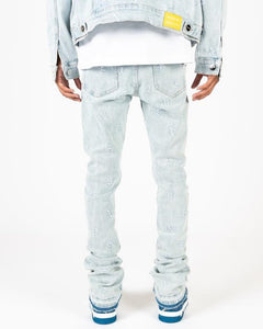 PHEELINGS SOUL STAMPED FLARE STACK DENIM (LIGHT BLUE)