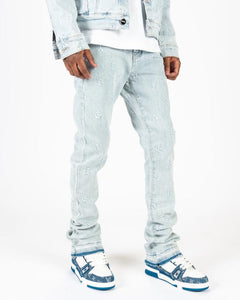 PHEELINGS SOUL STAMPED FLARE STACK DENIM (LIGHT BLUE)