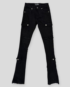 PHEELINGS MY PLEASURE FLARE STACK DENIM (JET BLACK)