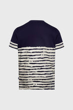 Load image into Gallery viewer, THC Striped Waves Henley Pocket Tee (Sailor Navy)