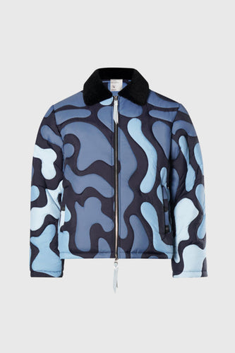 THC Camouflage Shearling Puffer Jacket (Shadow Blue)