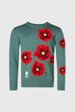 Load image into Gallery viewer, THC Opium Poppy Flower Knit Sweater (Basil Green)