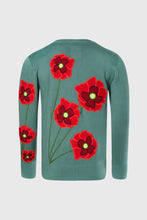 Load image into Gallery viewer, THC Opium Poppy Flower Knit Sweater (Basil Green)