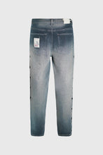 Load image into Gallery viewer, THC Opium Stone Wash Open Crochet Denim Jeans