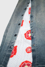 Load image into Gallery viewer, THC Opium Stone Wash Open Crochet Denim Jeans