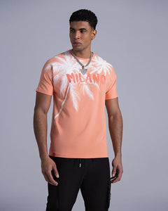 ROBERTO VINO Palm tree T-shirt (APRICOT)