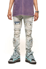 Load image into Gallery viewer, PHEELINGS TIME DON&#39;T WAIT CARGO SKINNY DENIM (LIGHT BLUE)