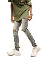 Load image into Gallery viewer, PHEELINGS DETERMINED FORCAST SKINNY DENIM (MEDIUM BLUE/ SAND)