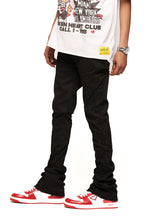 Load image into Gallery viewer, Pheelings RISING ABOVE FLARE STACK DENIM (JET BLACK)