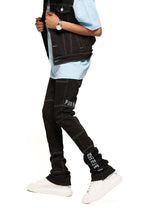 Load image into Gallery viewer, PHEELINGS DEFYING ODDS FLARE STACK DENIM (JET BLACK/COLUMBIA BLUE)