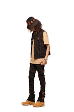 Load image into Gallery viewer, PHEELINGS DEFYING ODDS FLARE STACK DENIM (JET BLACK/ORANGE)