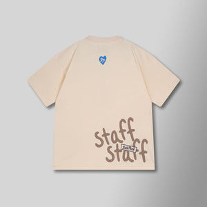 Hyde Park STAFF Pocket Tee (Cream with Blue Heart)