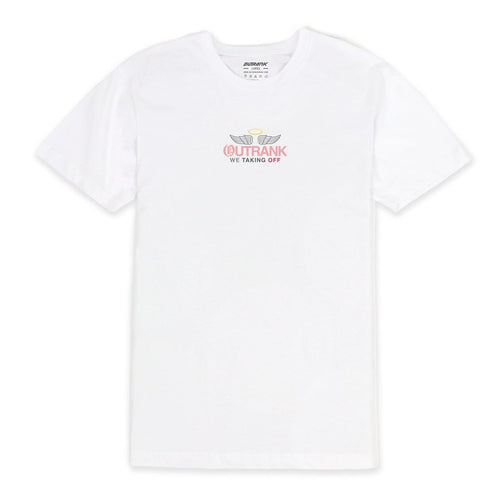 Outrnk We Taking Off Embroidered Tee (White)