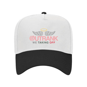 Outrnk We Taking Off Snapback (White/ Black)