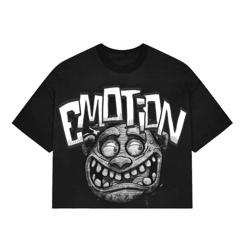 MIXED EMOTIONS Monster cropped Tee (Black)