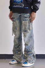 Load image into Gallery viewer, First Row Y2K UTILITY CARGO DENIM PANTS