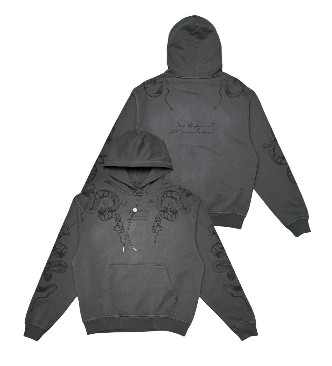 Wrathboy SNAKE HIT HOODIE (DK GREY)