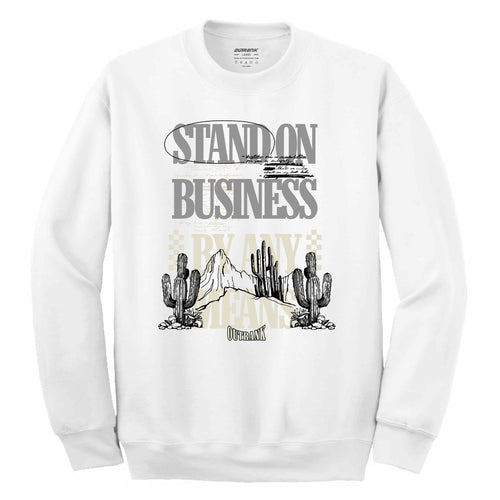 Outrnk Stand On Business Crewneck Fleece (White)