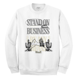 Outrnk Stand On Business Crewneck Fleece (White)