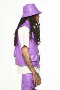 PHEELINGS FLOAT ON CARGO LEATHER VEST (ELECTRIC VIOLET)