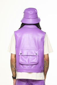 PHEELINGS FLOAT ON CARGO LEATHER VEST (ELECTRIC VIOLET)