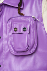 PHEELINGS FLOAT ON CARGO LEATHER VEST (ELECTRIC VIOLET)