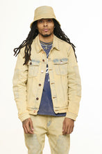 Load image into Gallery viewer, PHEELINGS MENDING HEARTS EMBOSSED DENIM JACKET (LIGHT BLUE SAND)