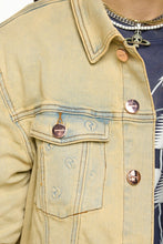 Load image into Gallery viewer, PHEELINGS MENDING HEARTS EMBOSSED DENIM JACKET (LIGHT BLUE SAND)