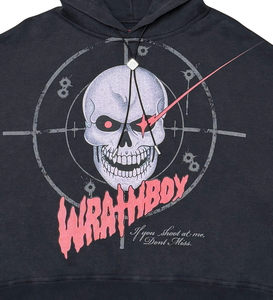 Wrathboy HARD TO KILL SKULL CROPPED HOODIE (BLACK)