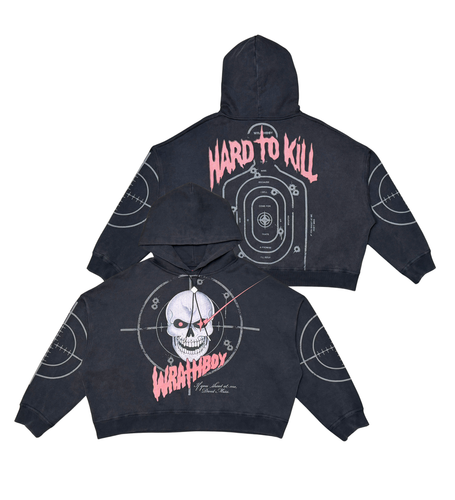 Wrathboy HARD TO KILL SKULL CROPPED HOODIE (BLACK)