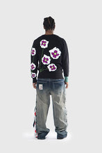 Load image into Gallery viewer, THC Opium Poppy Flower Knit Sweater (Black)