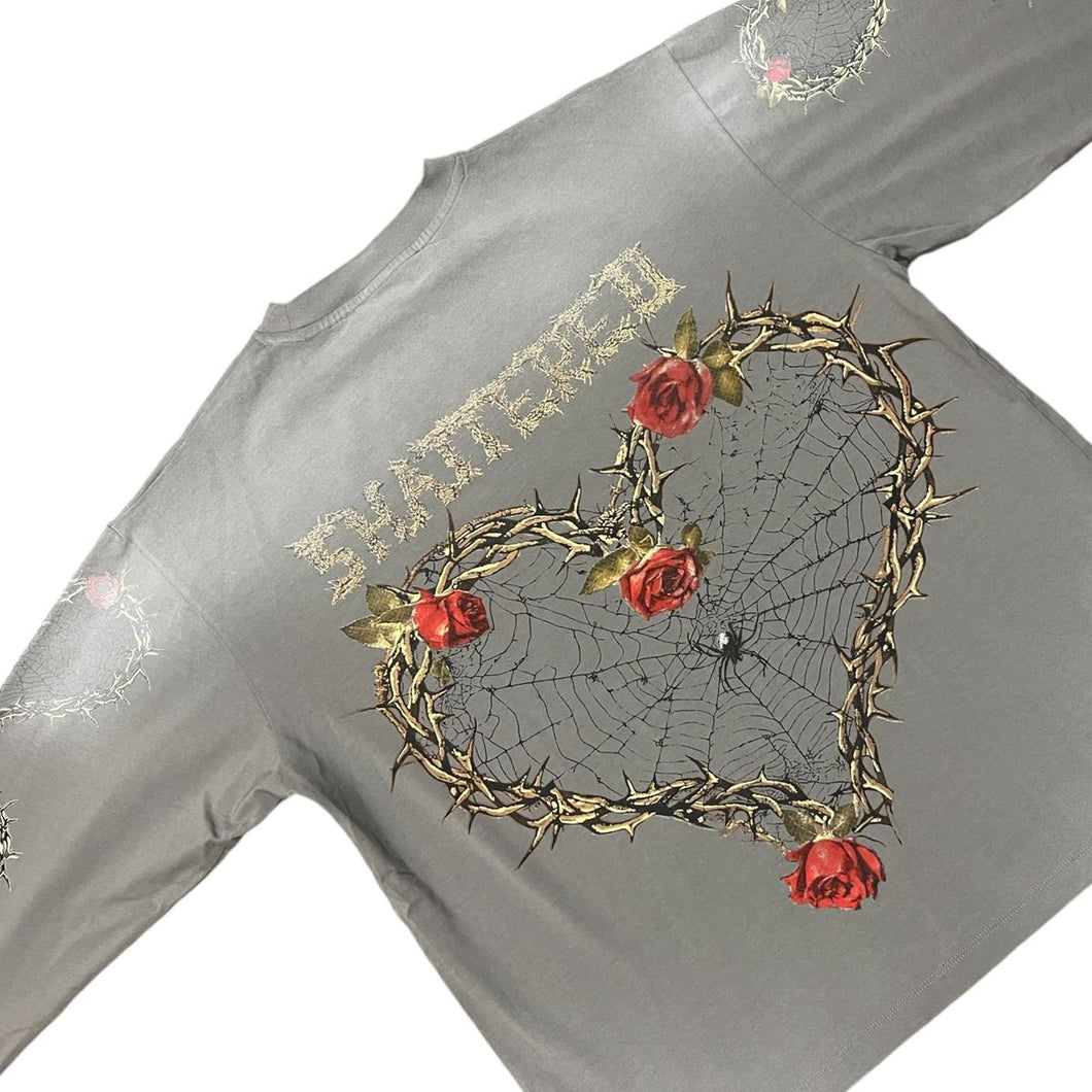 Shattered Hearts THORNS GRAY LONG SLEEVE TEE