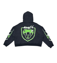 Load image into Gallery viewer, Wrathboy VIPER CROPPED HOODIE (BLACK)