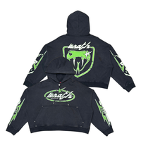 Load image into Gallery viewer, Wrathboy VIPER CROPPED HOODIE (BLACK)