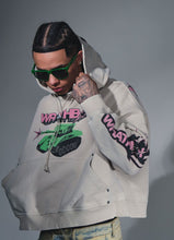 Load image into Gallery viewer, Wrathboy WORLD AT WAR CROPPED HOODIE (CEMENT)