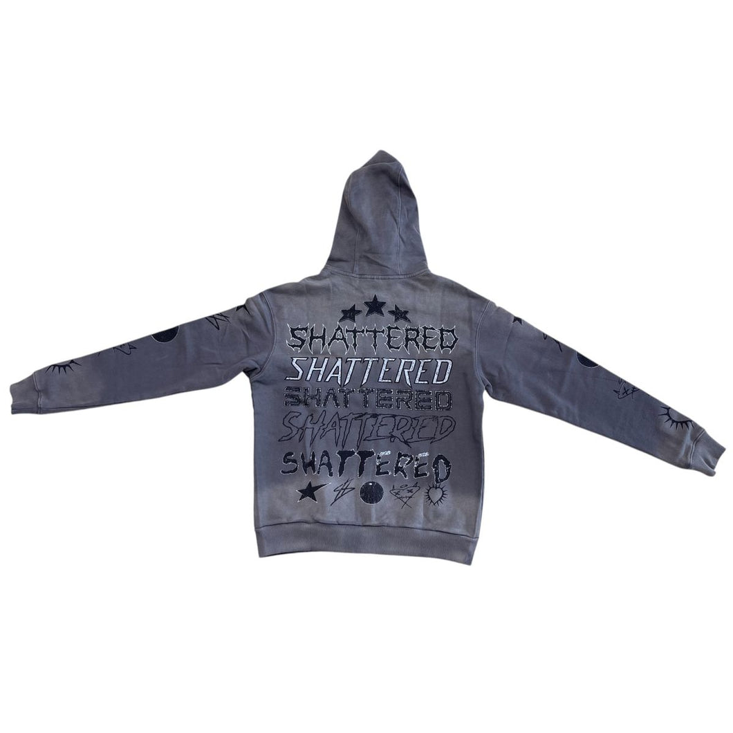 Shattered Hearts SHATTERED Hoodie (GRAY)