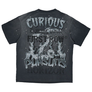 First Row STAY CURIOUS BLOODSHORT EYES TEE