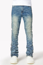 Load image into Gallery viewer, GUAPI Aqua Blue Rivets Stacked Denim (Aqua Blue)