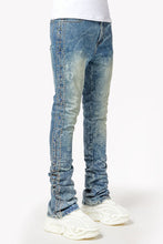 Load image into Gallery viewer, GUAPI Aqua Blue Rivets Stacked Denim (Aqua Blue)