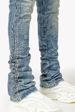 Load image into Gallery viewer, GUAPI Aqua Blue Rivets Stacked Denim (Aqua Blue)