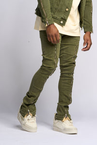 PHEELINGS WITHDRAWN STACKED DENIM (OLIVE)