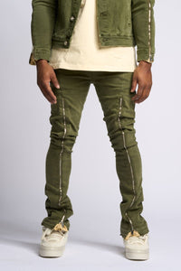 PHEELINGS WITHDRAWN STACKED DENIM (OLIVE)