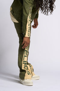 PHEELINGS WITHDRAWN STACKED DENIM (OLIVE)
