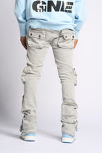 Load image into Gallery viewer, PHEELINGS JOURNEY TO GREATNESS FLARE STACK DENIM (COLD GREY)