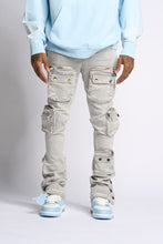 Load image into Gallery viewer, PHEELINGS JOURNEY TO GREATNESS FLARE STACK DENIM (COLD GREY)