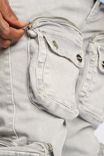 Load image into Gallery viewer, PHEELINGS JOURNEY TO GREATNESS FLARE STACK DENIM (COLD GREY)