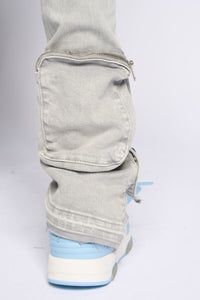 PHEELINGS JOURNEY TO GREATNESS FLARE STACK DENIM (COLD GREY)