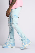 Load image into Gallery viewer, PHEELINGS PHEELING ALONE STACK CARGO DENIM (POWDER BLUE)