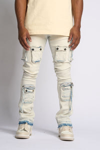 PHEELINGS PHEELING ALONE STACK CARGO DENIM (LIGHT BLUE)